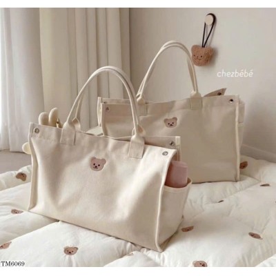 TM6069  TÚI CANVAS THÊU GẤU