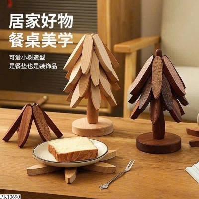 PK10690 BỘ 5 MIẾNG LÓT BÁT ĐĨA NỒI CỐC CHÉN BẰNG GỖ