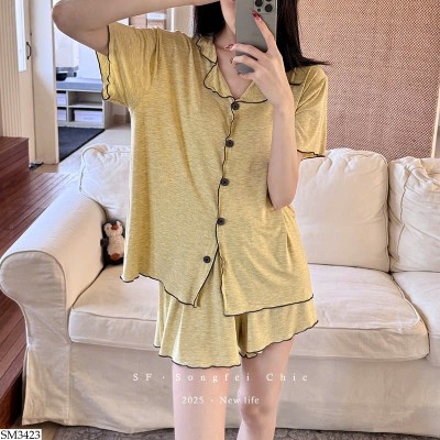 SM3423 BỘ PIJAMA CỘC TAY NỮ