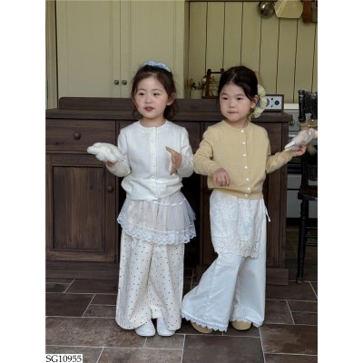 SG10955 SET ÁO CARDIGAN MIX QUẦN CHẤM BI BG
