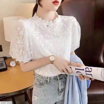AM13244 ÁO REN NỮ TAY BỒNG