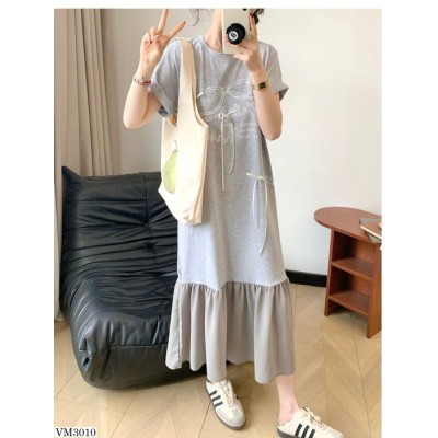 VM3010  ĐẦM SUÔNG PHỐI CHÂN VOAN GẮN NƠ