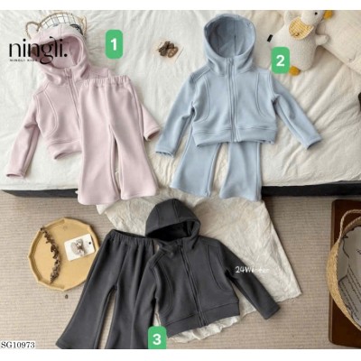 SG10973  SET BỘ ÁO NỈ CÓ MŨ MIX QUẦN ỐNG LOE