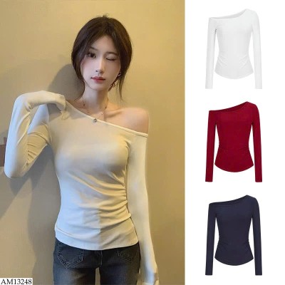 AM13248 ÁO DÀI TAY LỆCH VAI MOSES QUEEN NỮ