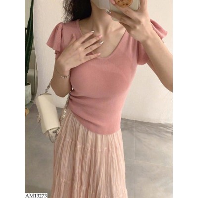 AM13273 ÁO CỔ V TAY BỒNG CHO NỮ