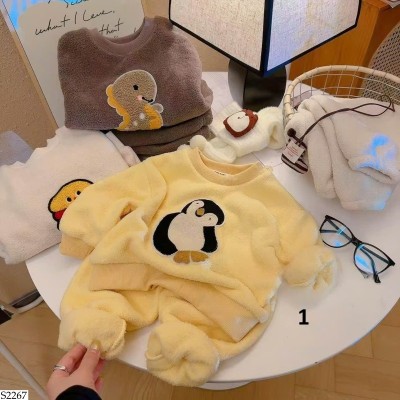 S2267 BỘ NỈ NHUNG HOẠT HÌNH CHO BÉ