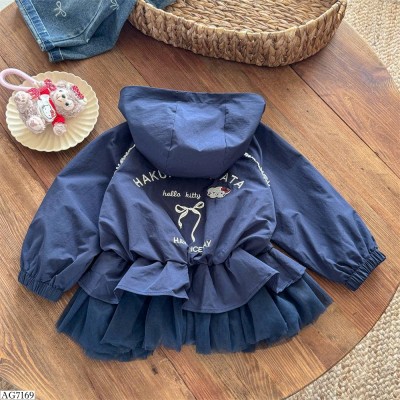 AG7169  ÁO KHOÁC GIÓ HELLO KITTY PHỐI VOAN