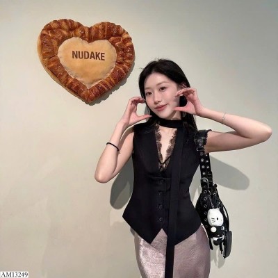 AM13249  ÁO GILE CỔ NƠ CÁCH ĐIỆU
