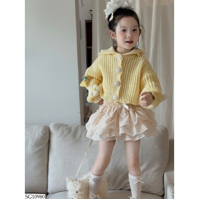 SG10980 SET ÁO CARDIGAN HOA MIX CV XÒE BỒNG BG