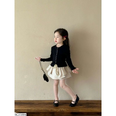 SG11004 SET ÁO CARDIGAN MIX CV CHẤM BI BG