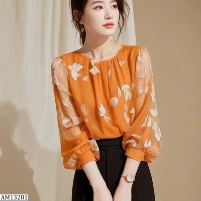 AM13281 ÁO SƠ MI VOAN CAM XINH