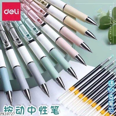 PK10727  HỘP 12C BÚT NƯỚC DELI + tặng kèm 40 ruột thay thế