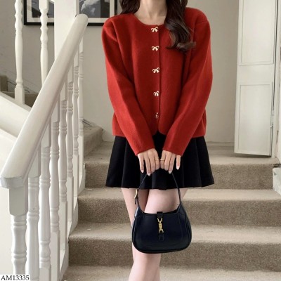AM13335 ÁO CARDIGAN NƠ CHO NỮ