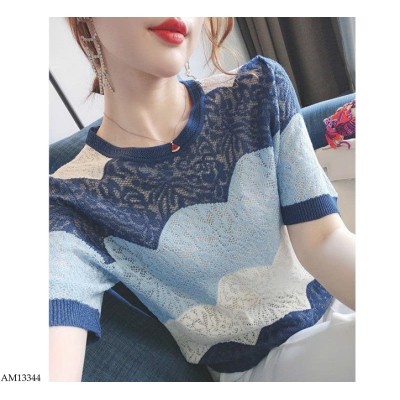 AM13344 ÁO CỘC TAY PHỐI MÀU CHO NỮ