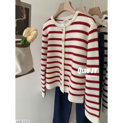 AM13332 ÁO CARDIGAN KẺ NGANG CHO NỮ