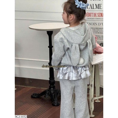 SG11032 SET ÁO KHOÁC THỎ MIX QUẦN LOE BG
