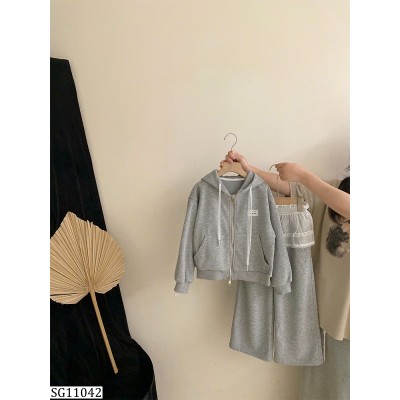 SG11042 SET NỈ ÁO KHOÁC QUẦN SUÔNG