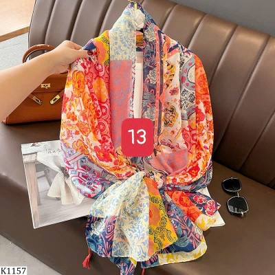 K1157  KHĂN CHOÀNG LANH HỌA TIẾT PHỐI MÀU