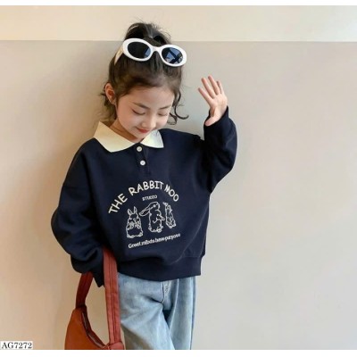 AG7272  ÁO NỈ POLO BÉ GÁI