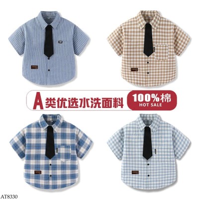 AT8330 ÁO SƠ MI KẺ CHO BÉ TRAI