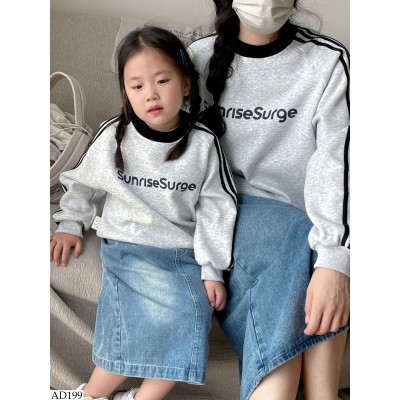 AD199 ÁO NỈ CHỮ CHO MẸ VÀ BÉ