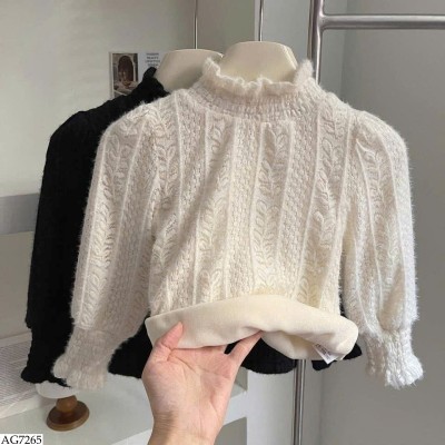 AG7265 ÁO REN LÓT NỈ CỔ CAO BG