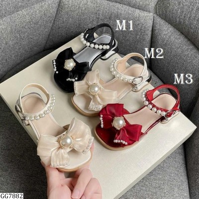 GG7882 SANDAL NƠ ĐÍNH NGỌC BÉ GÁI