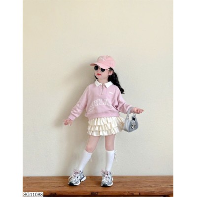 SG11088  SET ÁO POLO + CHÂN VÁY XÒE BÉ GÁI