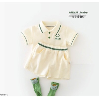 ST6221 BỘ POLO MẶT CƯỜI CHO BÉ TRAI