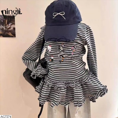 AG7274 ÁO HOẠT HÌNH KẺ NGANG NINGLI
