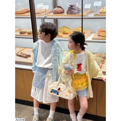 A3334 ÁO KHOÁC MỎNG KẺ CARO KUMAI.KIDS