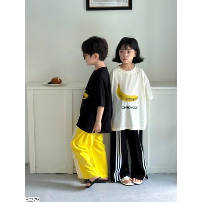 S2279 SET ÁO QUẢ CHUỐI MIX QUẦN SUÔNG KUMAI.KIDS