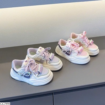 GG7890 GIÀY THỂ THAO ĐÍNH CHỮ PHỐI MÀU