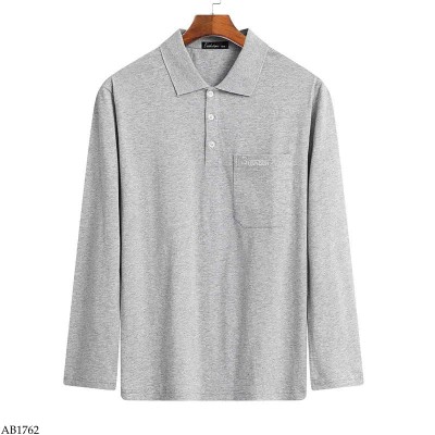AB1762 POLO TRƠN MÀU DÀI TAY TRUNG NIÊN