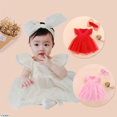 V8309 VÁY PHỐI REN HOA NHÍ BG