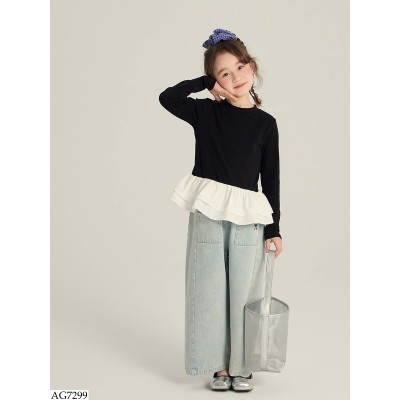 AG7299 ÁO DÀI TAY PHỐI BÈO AMBB  BG