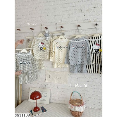 SG11108  BỘ DÀY TAY MẶC NHÀ HELLO KITTY