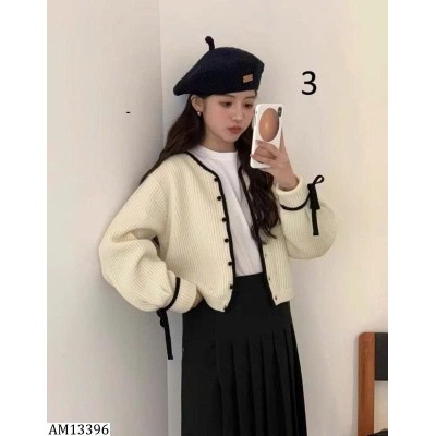 AM13396 ÁO LEN CARDIGAN TAY BUỘC NƠ