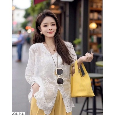 AM13411 ÁO REN HOA TAY LỠ ANNA