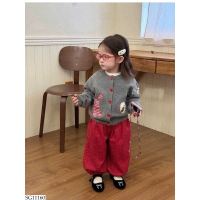 SG11160 SET ÁO CARDIGAN MIX QUẦN CHẤM BI