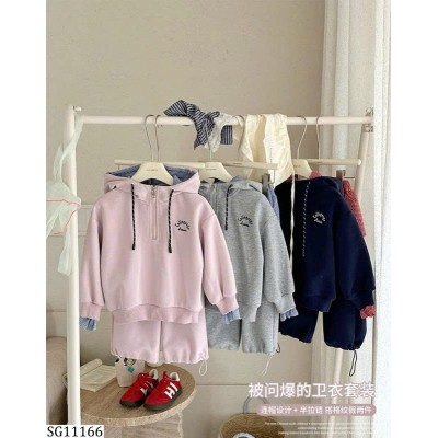SG11166 SET NỈ CÓ MŨ MIX QUẦN PHỐI BÈO