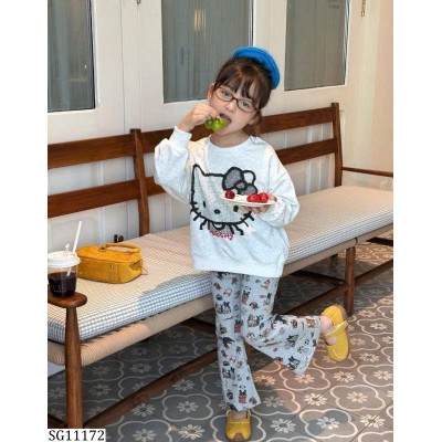 SG11172 SÉT ÁO NỈ MIX QUẦN LOE KITTY