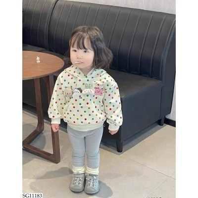SG11183 BỘ NỈ HOẠT HÌNH CHẤM BI BG