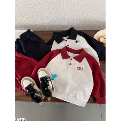 ST6242 BỘ POLO DÀI TAY CHỮ ALO BT