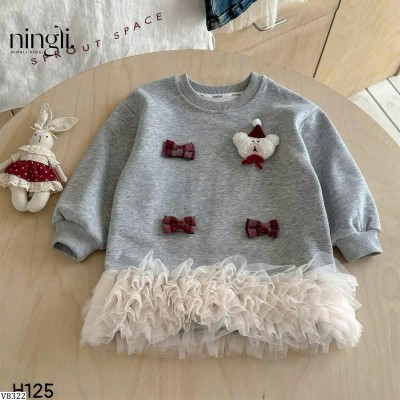 V8322 VÁY NỈ PHỐI TUA RUA NINGLI