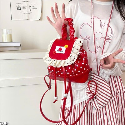 T3428 BALO MINI CHẤM BI PHỐI REN