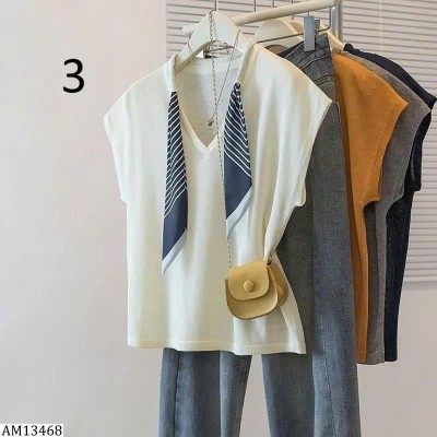 AM13468 ÁO LEN MỎNG KÈM KHĂN