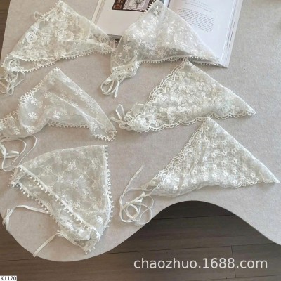 K1170 KHĂN TRÙM ĐẦU REN CHO BÉ