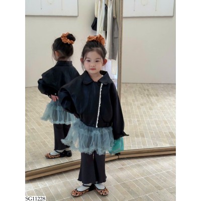 SG11228 ÁO KHOÁC DA PHỐI QUẦN VÁY CHO BÉ