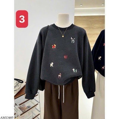 AM13485 ÁO SWEATER THÊU CÚN CUTE